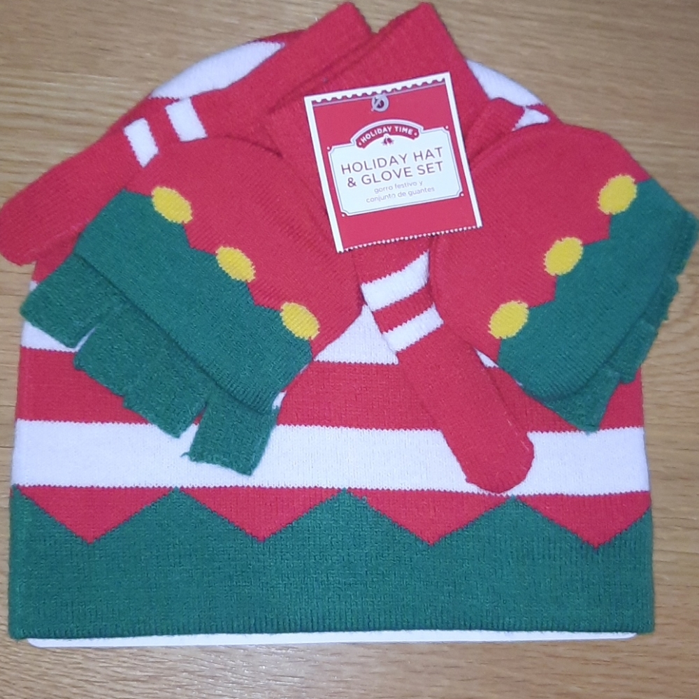 *New* Christmas winter hat glove set